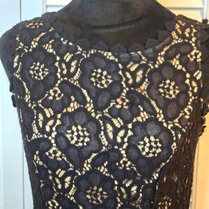 City Studio "Replen Lace" Black Sleeveless Lace Mini with Liner & Back Zip Sz 7